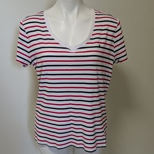 Tommy Hillfiger striped V Neck XL ladies shirt